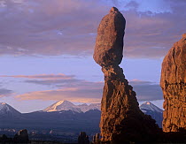 La Sal Mountains and Balanced Rock, Arches National Park, Utah