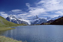 Mt Wetterhorn and Mt Schreckhorn, Alps, Bernese Oberland region, Switzerland