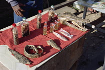Traditional medicines at market, Irian Jaya, New Guinea, Indonesia