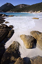 White sand beach surrounding lagoon, Two People's Bay National Park, Western Australia
