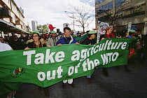 Anti-World Trade Organization (WTO) protests in the streets of Seattle, Washington