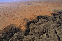 Northern edge of sand dune formation blocked by Kuiseb River, Namib-Naukluft National Park, Namibia