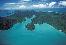 Aerial view of Whitsunday Island, Great Barrier Reef Marine Park, Queensland, Australia