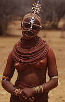 Young Samburu girl in pre-marriage adornment near Wamba, north central Kenya