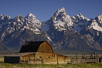 Cunningham Cabin in front of Grand Teton Range, Wyoming