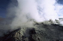 Fumaroles at 4850 meters, altiplano region, Sol de Manana, southwestern Bolivia