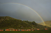 Rainbow over hacienda, Andes Mountains, Ecuador