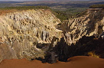 Lavaka or erosion scars, western deciduous forest, Ankarafantsika Strict Nature Reserve, Madagascar