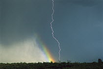 Lightning and rainbow, Santa Rita Mountains, Arizona