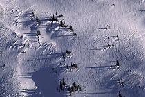 Aerial view of snow-covered landscape, Banff National Park, British Columbia, Canada