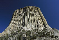 Devils Tower, famous basalt tower, sacred site for Native Americans, Devils Tower National Monument, Wyoming
