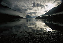 Lake Alabaster at dawn, along the Hollyford and Pike Tracks, Fjordland National Park, World Heritage Site, New Zealand
