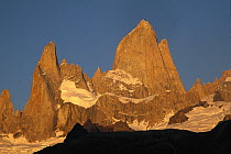 Mt Fitzroy and Poincenot at dawn, Los Glaciares National Park, Patagonian Andes, Argentina