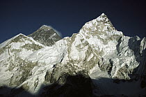 Mt Everest (8,850 meters) and Mt Nuptse (7,861 meters) seen from Kala Pattar, Khumbu, Himalaya, Nepal