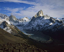 Cerro Torre and Fitzroy taken from Loma Del Pueque Umbado, Los Glaciares National Park, Patagonia, Argentina