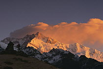 Dawn on Kangchenjunga, Talung face from Dzong Ri, 8585 meters, most easterly of the world's fourteen 8000 metre peaks, Sikkim Himalaya, India