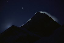 Moon rising over west ridge of Mount Everest, from Kala Pattar, Khumbu, Nepal
