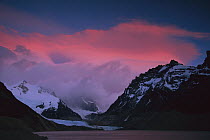Storm at dawn covering Cerro Torre, Los Glaciares National Park, Patagonia, Argentina