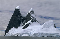 Cape Renard which is actually an island showing mountain formation 'Una's Tits', Lemaire Channel, Antarctica