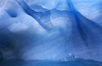 Ancient blue iceberg, detail, Antarctica