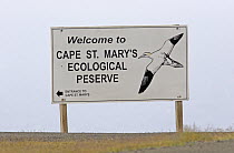 Sign for Cape St. Mary's Ecological Reserve, Newfoundland, Canada