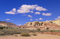 Layered sandstone buttes, Chinle Formation Desert, Grand Staircase-Escalante National Monument, Utah