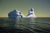 Iceberg melting and floating south in Labrador Sea current, summer season, Labrador Sea, northern Labrador, Canada