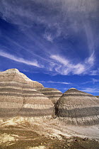 Blue Mesa formation, erosion showing colorful bands tinted by metals and minerals, Petrified Forest National Park, Arizona