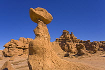 Sandstone hoodoos and other dramatic formations, autumn morning, Goblin Valley State Park, Utah