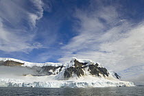 Ice and snow capped coastal mountain range, Gerlache Passage, Antarctica