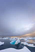 Evening light on ice landscape, Booth Island, Antarctica