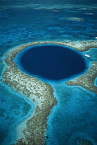 The Blue Hole, largest underwater sinkhole and popular diving site, Lighthouse Reef, Belize