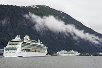 Cruise ships in Juneau harbor, Alaska