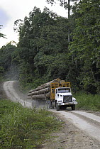 Truck with timber from a logging area, Danum Valley Conservation Area, Borneo, Malaysia