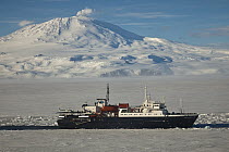 Marina Svetaeva, an ice-strengthened Russian cruise ship in McMurdo Sound sea ice, Ross Sea, Antarctica