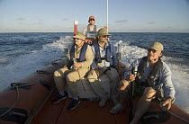Blue Whale (Balaenoptera musculus) researchers, Al Goudy, Marylou Mate, Bruce Mate, Ken Brower, Costa Rica