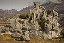 Limestone rock formation, Flock Hill, Canterbury, New Zealand