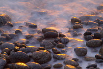 Rocks and surf at sunset, Garrapata State Beach, Big Sur, California