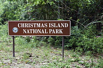 Christmas Island National Park sign, Christmas Island, Australia
