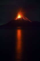 Anak Krakatau erupting in May 2009, Ujung Kulon National Park, Sunda Strait, Indonesia