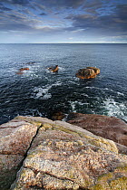 Coastal granite rocks, Cape Breton Highlands National Park, Gulf of St. Lawrence, Nova Scotia, Canada