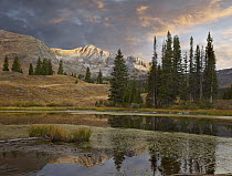 Ruby Range reflected in pond, Raggeds Wilderness, Colorado