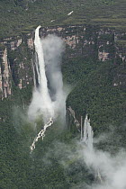 Waterfalls flowing over Auyan Tepui, Venezuela