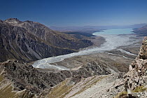 Lake Pukaki and Tasman River from Mount Wakefield, Mount Cook National Park, New Zealand