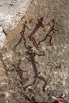 Bushman rock paintings in the Drakensberg Mountains, Giant's Castle Nature Reserve, South Africa