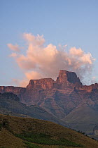 Early morning light on Sentinel Peak, Royal Natal National Park, South Africa