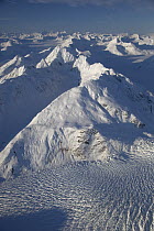 Mountains on the border of Glacier Bay National Park with Muir Glacier in foreground, Alsek Ranges, Alaska