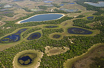 Aerial view of lakes in southern Pantanal, Brazil