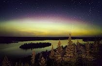 Aurora Borealis over Moose Lake, Boundary Waters Canoe Area Wilderness, Minnesota