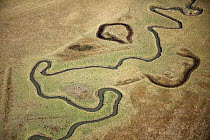 River showing oxbow bends, KwaZulu-Natal, South Africa